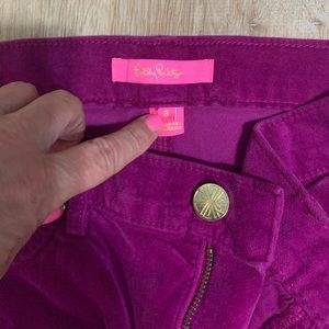 Lilly Pulitzer pants, size 8, magenta color. In excellent condition!